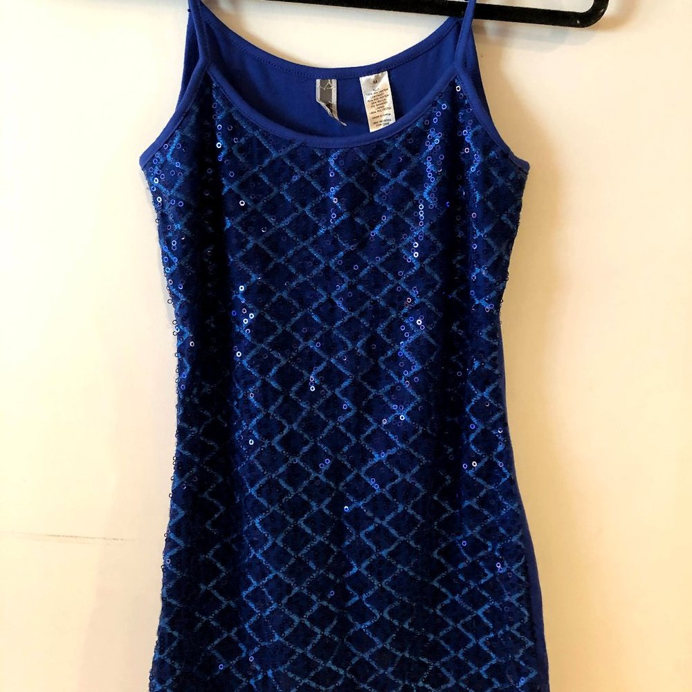 BKE Blue Sequin Tank Top